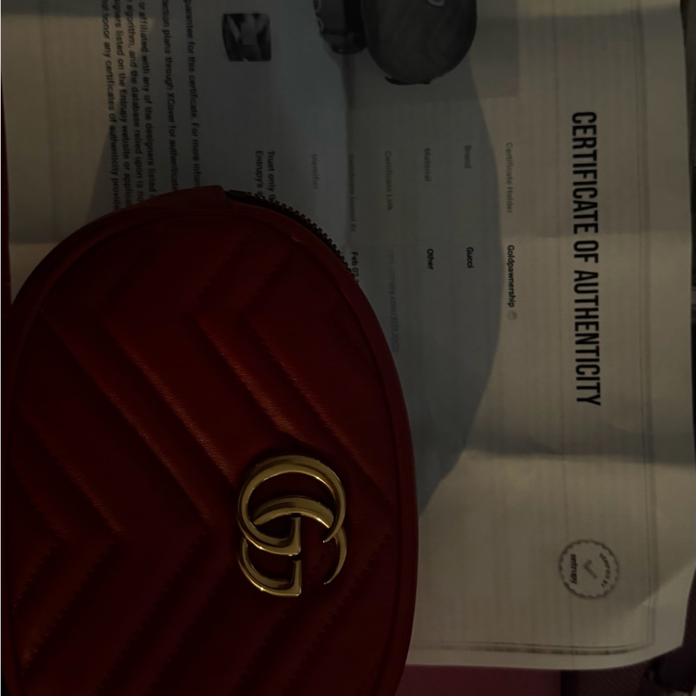 Gucci Red Quilted Clutch with Gold Logo